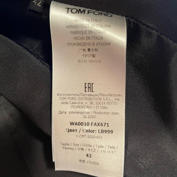 TOM FORD DOUBLE SILK DUCHESSE WAISTCOAT - BRAND NEW - BLACK SIZE 42 - Picture 8 of 9